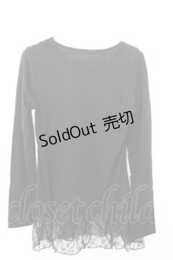 画像2: axes femme / レースフリルカットソー M クロ O-26-02-19-1005-AX-TO-OW-OS