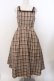 画像1: m petit by misako / リボンチェックジャンパースカート M ブラウン O-26-02-19-1059-LO-OP-OW-OS (1)