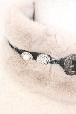 画像2: axes femme / ベルトファーティペット  ベージュ O-26-02-19-1001-AX-ZA-IG-OS