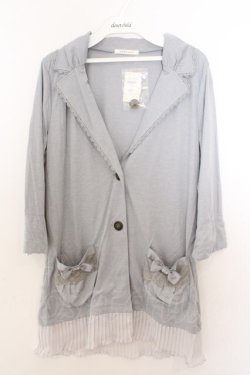 画像1: axes femme / 裾プリーツカットジャケット M グレー O-26-02-19-1009-AX-TO-OW-OS