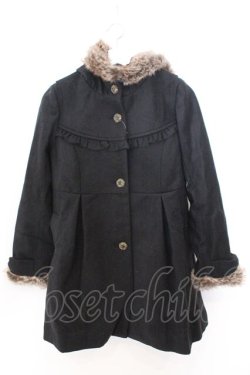 画像1: axes femme / BackフリルAラインコート M クロ O-26-02-19-1014-AX-CO-OW-OS