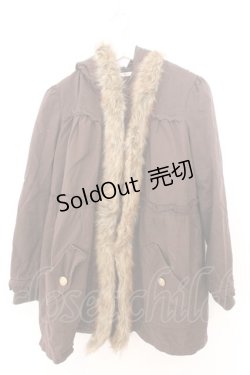 画像1: axes femme / 前立てファーモッズコート M ブラウン O-26-02-19-1015-AX-CO-OW-OS