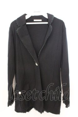 画像1: axes femme / 袖フリルカットジャケット M クロ O-26-02-19-1016-AX-TO-OW-OS