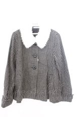 画像1: axes femme / ファー付きドットショートコート M クロ O-26-02-19-1019-AX-JA-OW-ZTC002 (1)