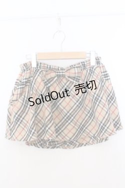 画像1: Candy stripper / リボンチェックスカパン 2 ベージュ O-26-02-19-1031-0-PA-OW-OS