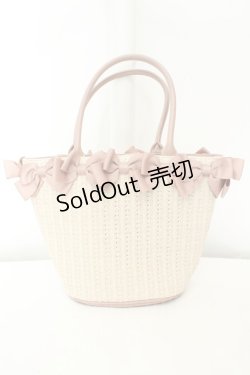 画像1: m petit by misako / AMリボンツキカゴトート  ピンク O-26-02-19-070-0-BG-OW-OS