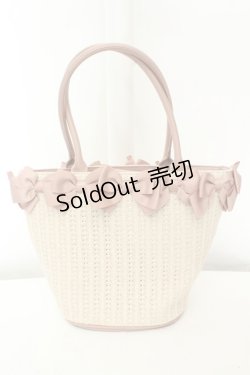 画像2: m petit by misako / AMリボンツキカゴトート  ピンク O-26-02-19-070-0-BG-OW-OS