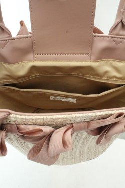 画像3: m petit by misako / AMリボンツキカゴトート  ピンク O-26-02-19-070-0-BG-OW-OS