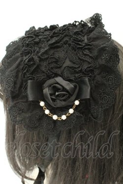 画像3: metamorphose / チュールレースヘッドドレス（パールチェーン）  クロ O-26-02-19-079-ME-AC-OW-OS