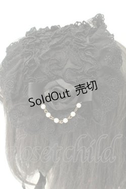 画像3: metamorphose / チュールレースヘッドドレス（パールチェーン）  クロ O-26-02-18-079-ME-AC-OW-OS