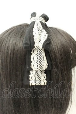 画像3: metamorphose / クラシカルリボンカチューシャ  クロ×シロ O-26-02-19-080-ME-AC-OW-OS