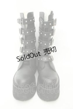 画像2: HYSTERIC GLAMOUR / プラットフォームバックルブーツ 25cm ブラック O-26-02-19-084-PU-SH-IG-OS