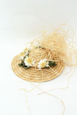 画像1: PINK HOUSE / 麦わらハットコサージュ  ナチュラル O-26-02-19-086-LO-ZA-IG-ZT0220C