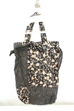 画像3: PINK HOUSE / ローズ柄巾着ミニバッグ  クロ O-26-02-19-015-LO-BG-IG-OS