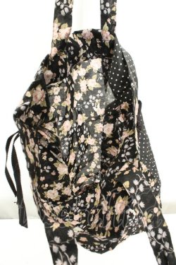 画像4: PINK HOUSE / ローズ柄巾着ミニバッグ  クロ O-26-02-19-015-LO-BG-IG-OS