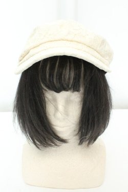 画像1: axes femme POETIQUE / プレート付きレースキャスケット 57.5cm アイボリー O-26-02-19-033-AX-AC-IG-OS