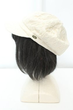 画像2: axes femme POETIQUE / プレート付きレースキャスケット 57.5cm アイボリー O-26-02-19-033-AX-AC-IG-OS