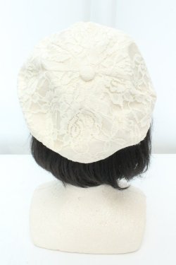 画像3: axes femme POETIQUE / プレート付きレースキャスケット 57.5cm アイボリー O-26-02-19-033-AX-AC-IG-OS