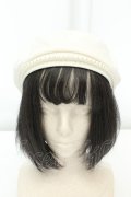 axes femme POETIQUE / パールデザインベレー帽  アイボリー O-26-02-19-034-AX-SK-IG-OS