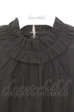 画像2: franche lippee black / フリルスタンドカラーブラウス  クロ O-26-02-21-025-LO-BL-IG-OS