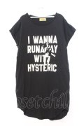 HYSTERIC GLAMOUR / I WANNA RUNAWAY ワンピース  ブラック O-26-02-21-027-PU-OP-IG-OS