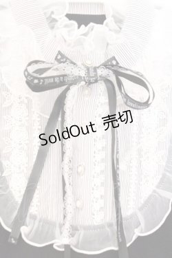 画像2: FRILL / フリル立ち襟カットブラウス  ブラックｘホワイト O-26-02-21-028-HN-BL-YM-OS