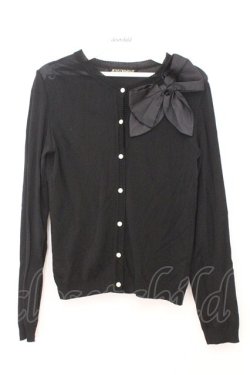 画像1: JESUS DIAMANTE / サテンリボンカーディガン  クロ O-26-02-21-032-JE-TO-IG-OS