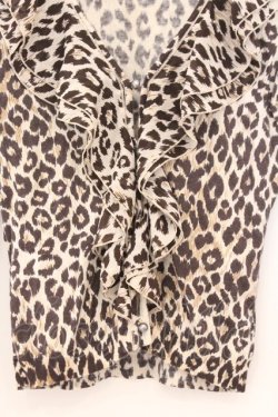 画像2: JESUS DIAMANTE / ラッフルフリルカーディガン  チョコヒョウ柄 O-26-02-21-035-JE-TO-IG-OS