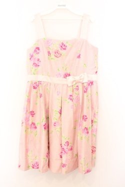 画像1: JESUS DIAMANTE / マドモアゼル・フローラルワンピース 42 新ぼかし薔薇柄 ピンク(オーガンジーなし) O-26-02-21-039-JE-OP-IG-OS