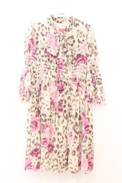 画像1: JESUS DIAMANTE / スカーフワンピース 40 ヒョウ薔薇 O-26-02-21-045-JE-OP-IG-OS