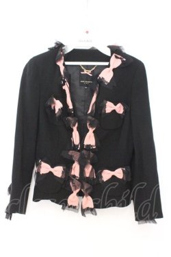 画像1: JESUS DIAMANTE / リボンジャケット 38 クロ×ピンク O-26-02-21-048-JE-JA-IG-OS