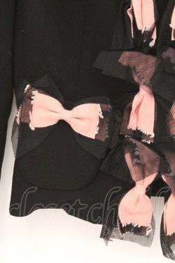 画像2: JESUS DIAMANTE / リボンジャケット 38 クロ×ピンク O-26-02-21-048-JE-JA-IG-OS