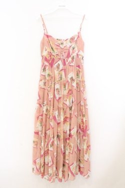 画像1: JESUS DIAMANTE / カリブマキシワンピ 38 トランプ薔薇 O-26-02-21-058-JE-OP-IG-OS