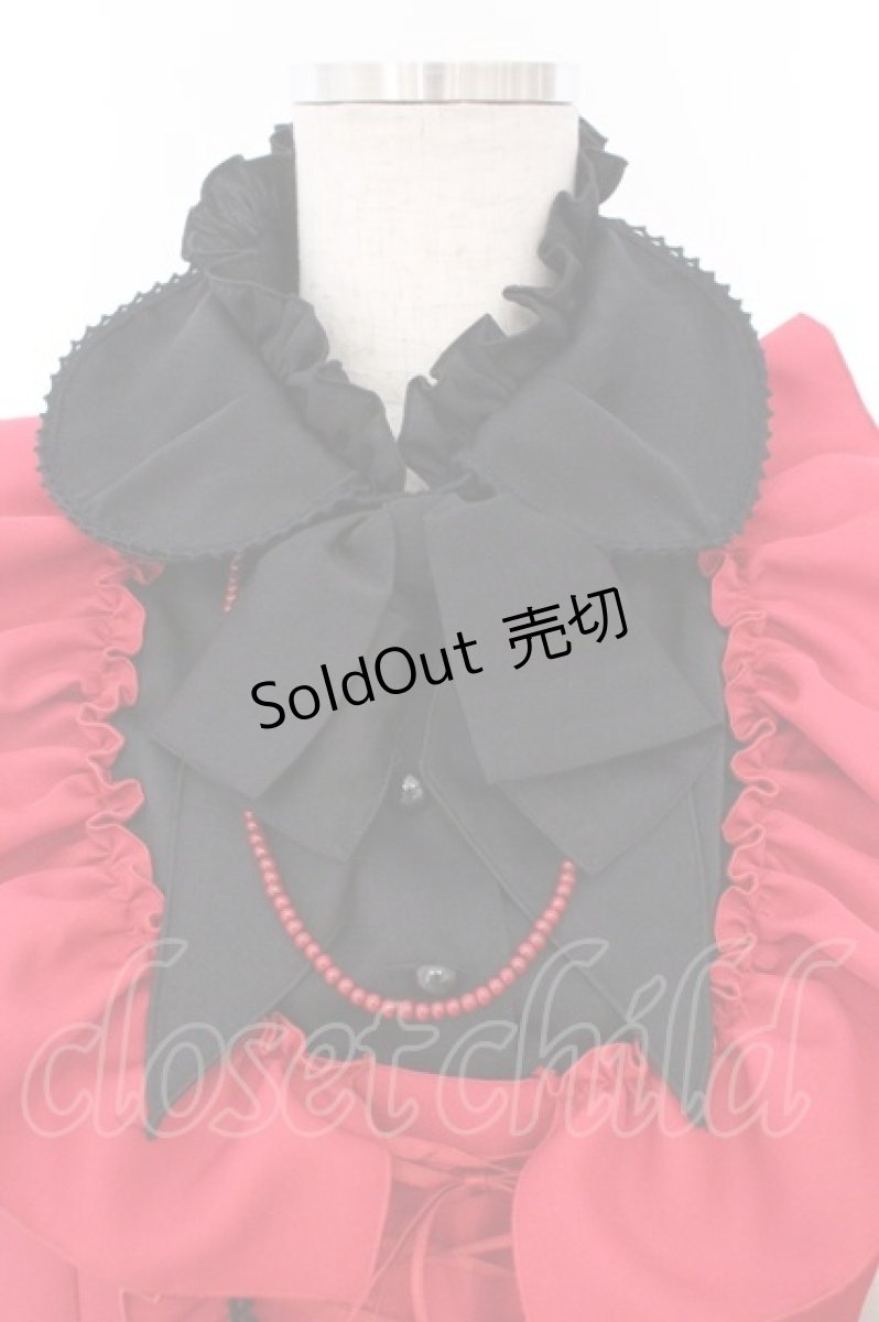 画像2: MARBLE / アリス風編み上げドレスワンピース  レッド×ブラック O-26-02-21-007-GO-OP-IG-OS (2)