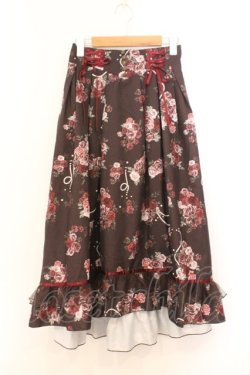 画像1: axes femme / ローズ・オン・フルールスカート F ワイン O-26-02-21-063-AX-SK-IG-OS