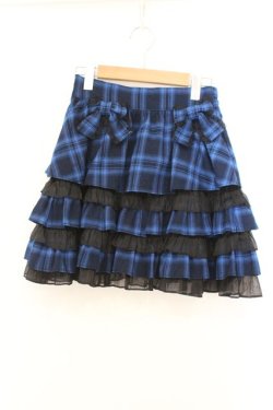 画像1: Jamie エーエヌケー / チェックティアードスカート  ブルー×クロ O-26-02-21-064-LO-TO-IG-OS
