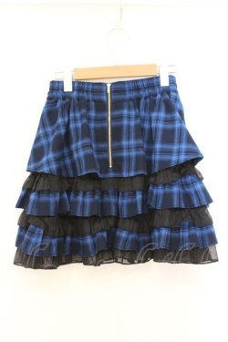 画像3: Jamie エーエヌケー / チェックティアードスカート  ブルー×クロ O-26-02-21-064-LO-TO-IG-OS