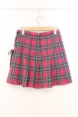 画像3: BATSU / レースアップチェックスカート M ピンク O-26-02-21-065-PU-SK-IG-OS