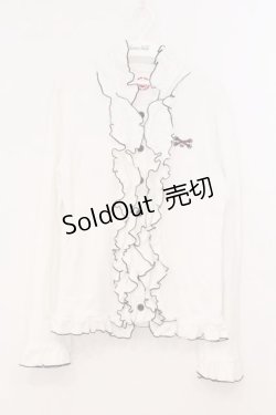 画像1: MA MAXICIMAM / フリルパーカー  シロ×クロ O-26-02-21-066-0-TO-IG-OS