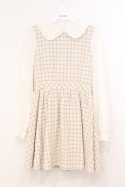 画像1: evelyn / ツイード風ワンピース  アイボリー O-26-02-21-068-LO-OP-IG-OS