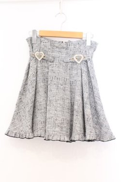 画像1: Rojita / ハートビジューバックルスカート  グレーツイード風 O-26-02-21-069-LO-SK-IG-OS