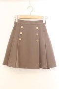 Honey Cinnamon / ダブルボタンプリーツスカート  ブラウン O-26-02-21-071-LO-SK-IG-OS