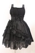 ALICE and the PIRATES / ギャザーシフォンジャンパースカート  クロ O-26-02-21-008-PA-OP-IG-OS