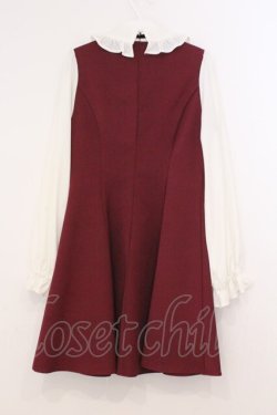 画像3: Ank Rouge / 配色フレアーワンピース  ワイン×オフシロ O-26-02-21-073-CA-OP-IG-OS