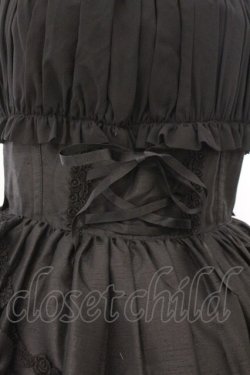 画像2: ALICE and the PIRATES / ギャザーシフォンジャンパースカート  クロ O-26-02-21-008-PA-OP-IG-OS