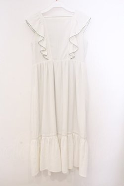 画像3: Fi.n.t / アートフラワー刺繍ショルダーフリルワンピース  オフシロ O-26-02-21-076-CA-OP-IG-OS