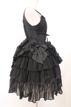 画像3: ALICE and the PIRATES / ギャザーシフォンジャンパースカート  クロ O-26-02-21-008-PA-OP-IG-OS