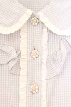 画像2: evelyn / チュールパフスリーブブラウス  ピンク×サックス O-26-02-21-082-LO-BL-IG-OS