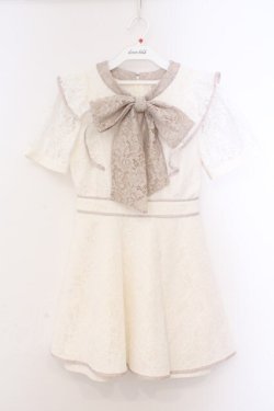 画像1: evelyn / 総レースリボンワンピース  オフシロ×アイボリー O-26-02-21-083-LO-OP-IG-OS