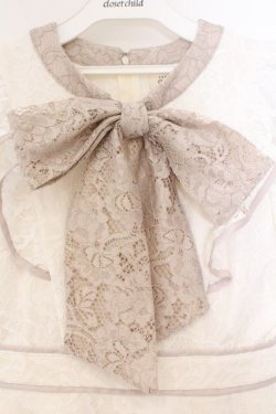 画像2: evelyn / 総レースリボンワンピース  オフシロ×アイボリー O-26-02-21-083-LO-OP-IG-OS